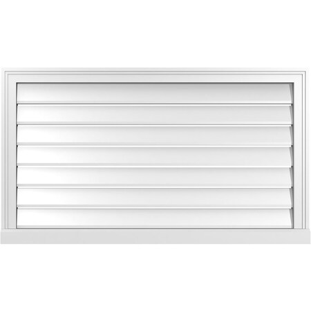 Ekena Millwork Vertical Surface Mount PVC Gable Vent: Functional, w/ 2"W x 2"P Brickmould Sill Frame, 42"W x 24"H GVPVE42X2403SF
